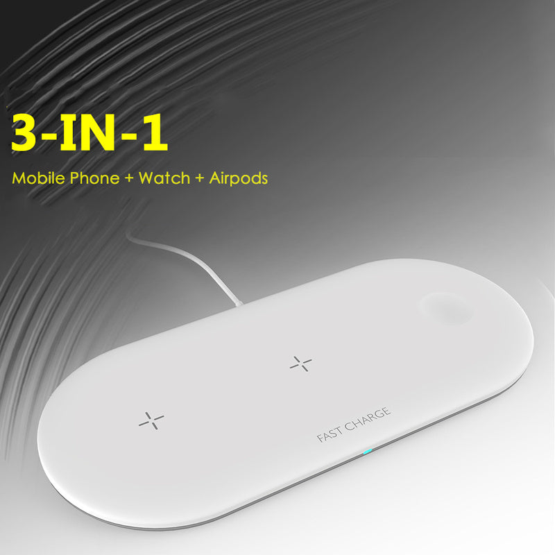 3 in 1 Fast Wireless Charging Docking Station Stand Pad Wireless Charger for IPhone Apple Watch Airpods Charging Dock Stand