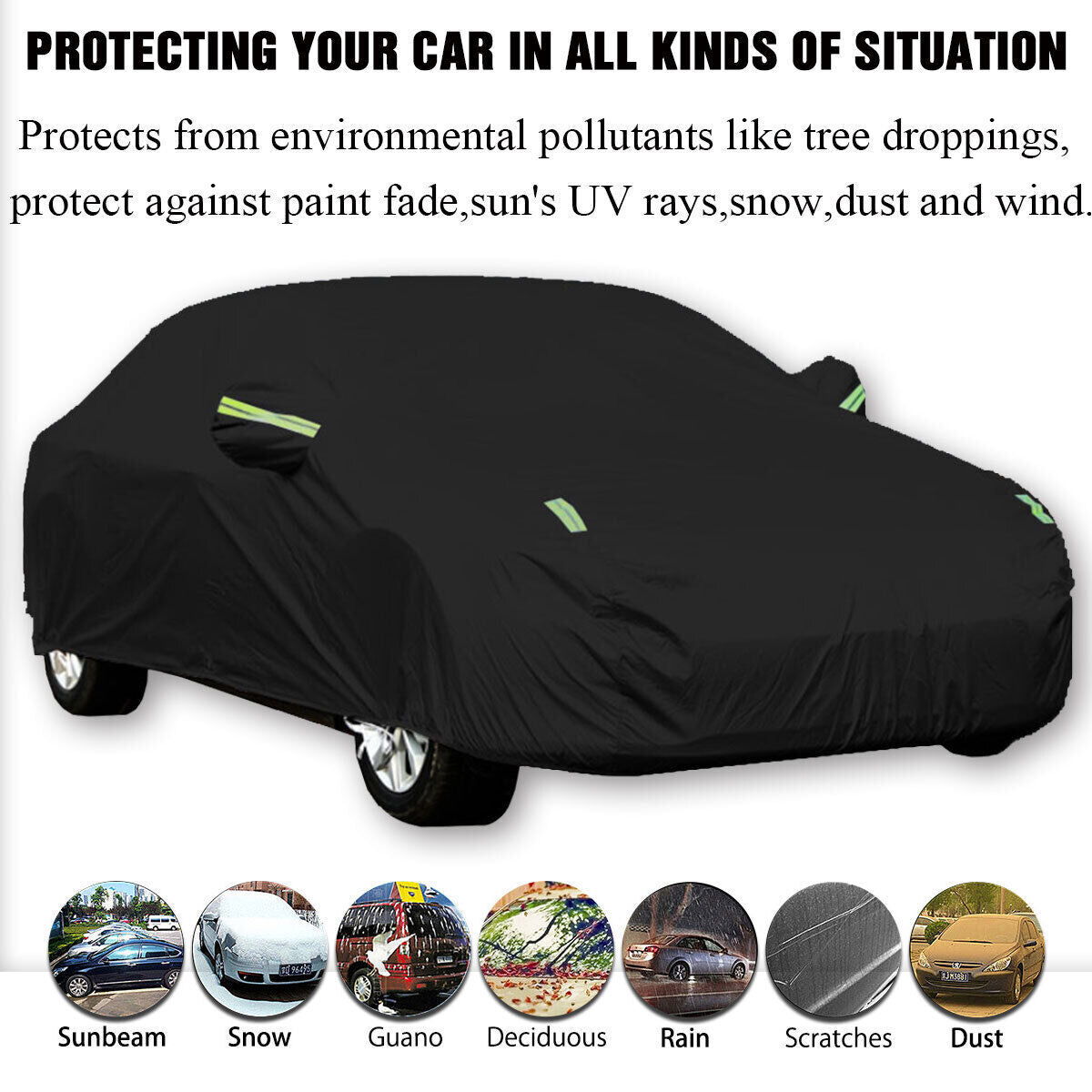Universal Heavy Duty Full Car Cover UV Protection Outdoor Breathable 3L