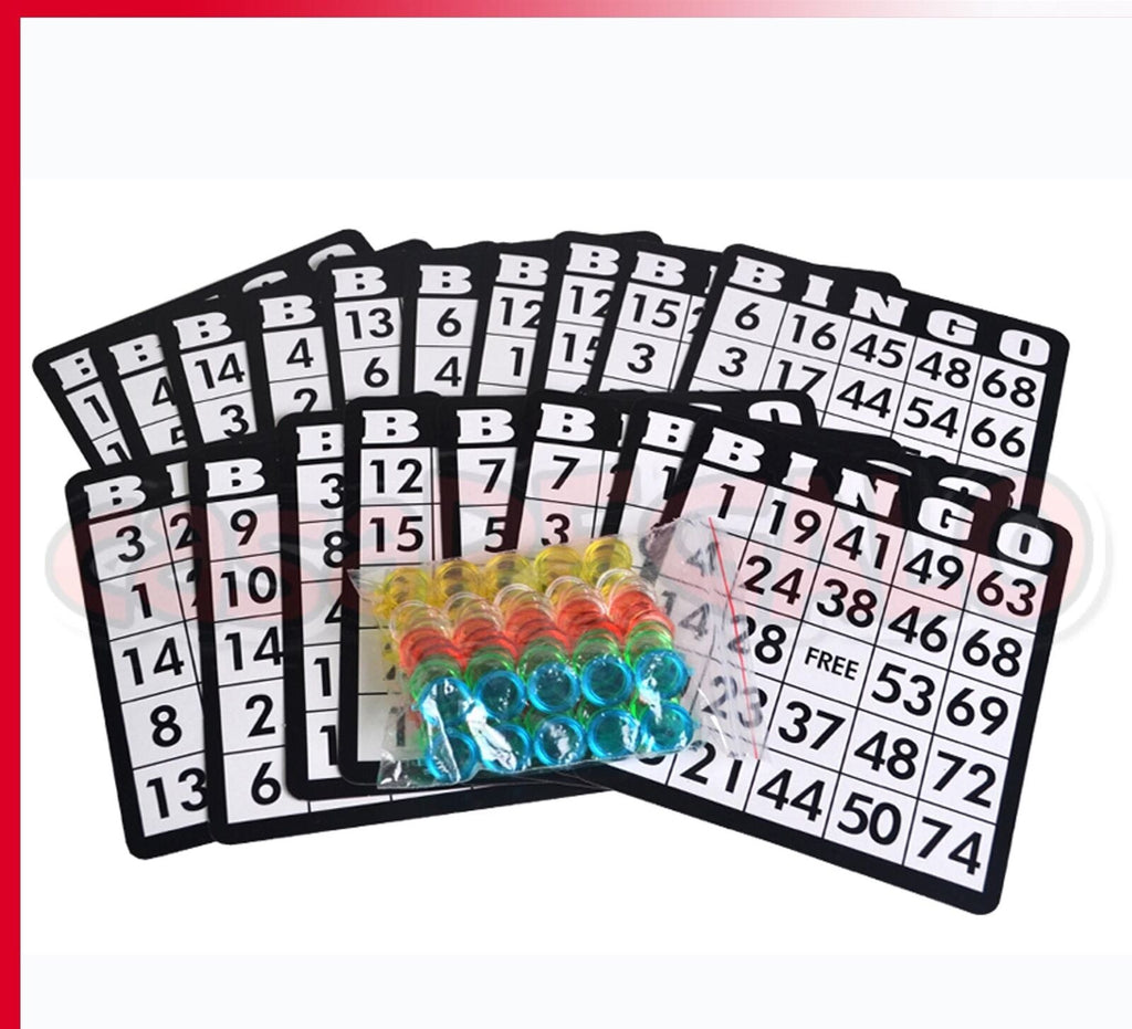 Wire Metal Cage Bingo Game Set 75 Balls Machine Rotary 18 Cards 150 Markers