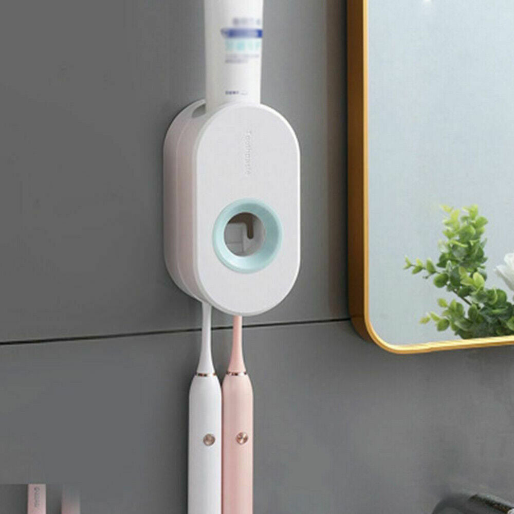 Automatic Toothpaste Dispenser Toothbrush Holder Bathroom Wall-Mounted Rack
