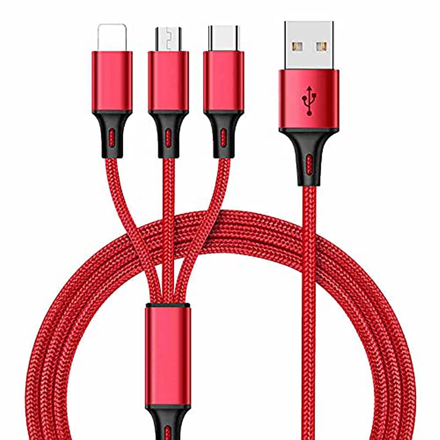 3 in 1 Multi USB Charger Charging Cable for Iphone USB TYPE C Android Micro