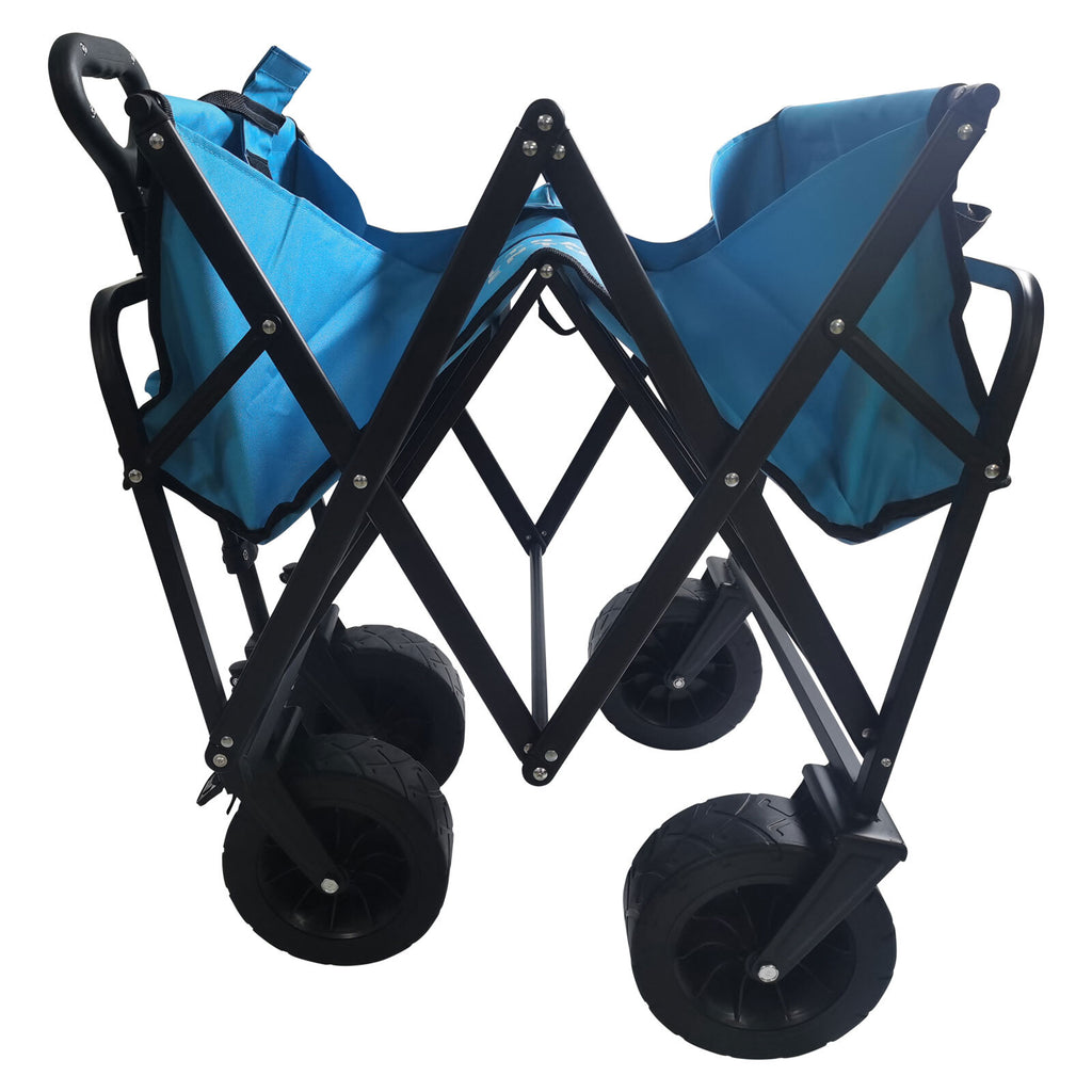 Collapsible Folding Outdoor Beach Trolley Utility Wagon Camp Cart 96 X 59 X 98Cm