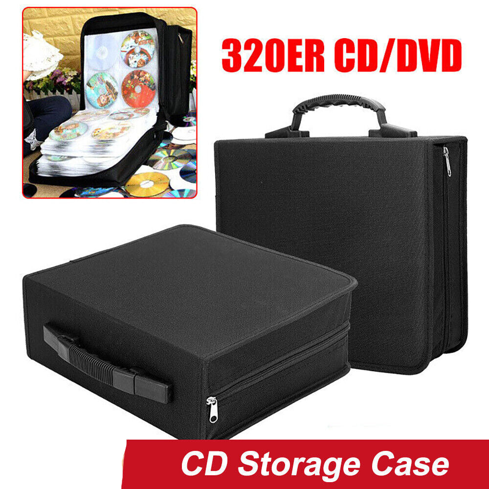 320 Disc CD DVD Case Wallet Storage Holder Album Folder Sleeves Cover Bag Box