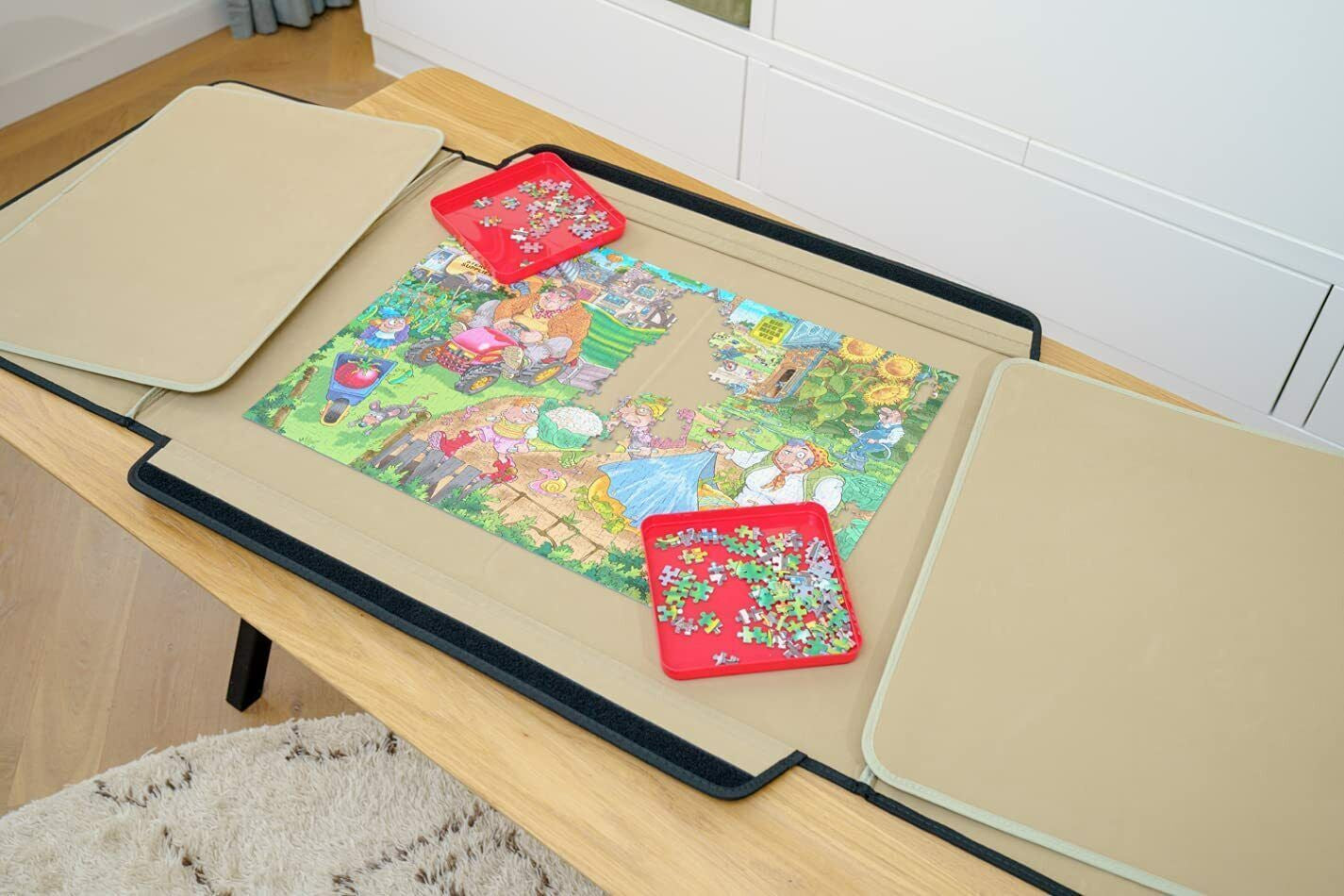 Portable Jigsaw Puzzle Board Mat Holds up to 1000 Pieces Puzzle Surface Holder