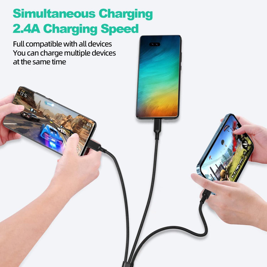 3 in 1 Multi USB Charger Charging Cable for Iphone USB TYPE C Android Micro