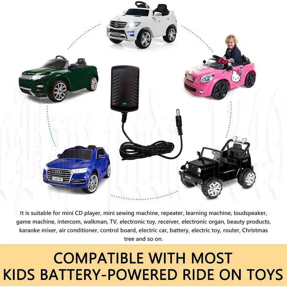24V Kids Ride on Cars Battery Charger Toy Car Bike Scooter Buggy Power Adapter