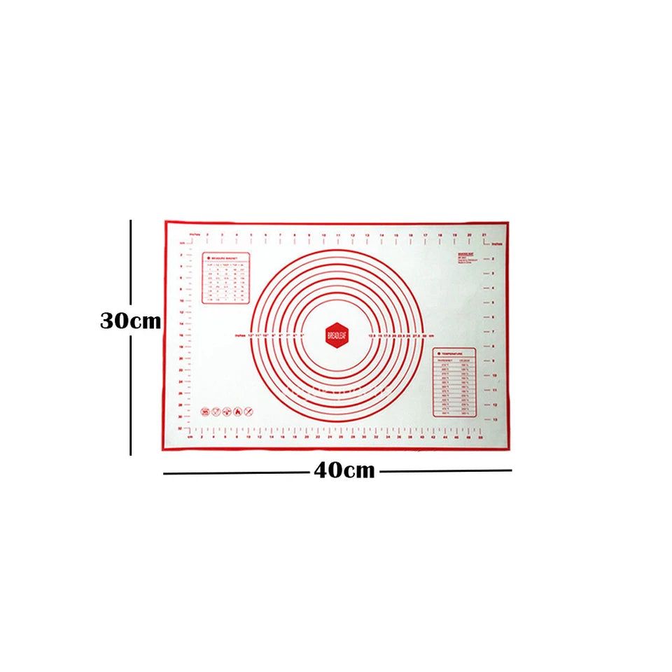 Non-Stick Silicone Baking Mat Rolling Cake Dough Scale Pastry Clay Fondant Sheet