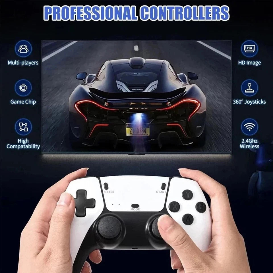 4K HDMI M15 Retro Game Stick Console 30,000+ Games Wireless TV Gaming System 2 Controllers
