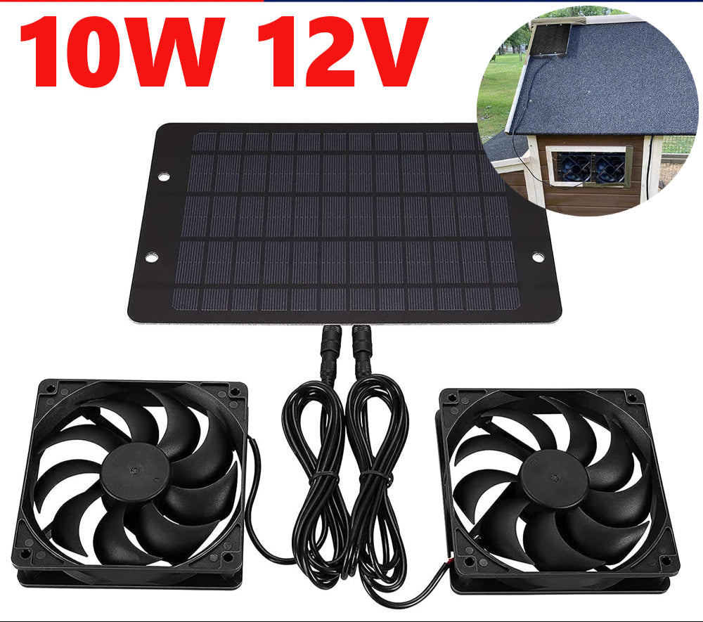 Ventilation Fan Solar Exhaust Fan Hot Sale Solar Panel Powered Dual Fan Model