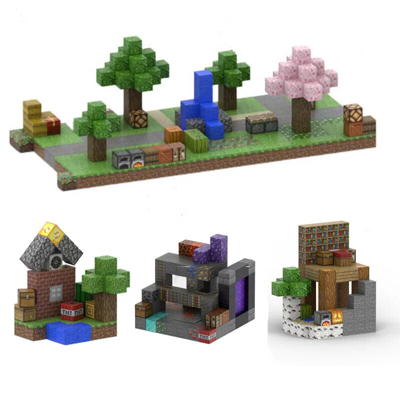 Minecraft Magnetic Building Blocks Set Square Magnet Action Figure Best Kids Toy Gift