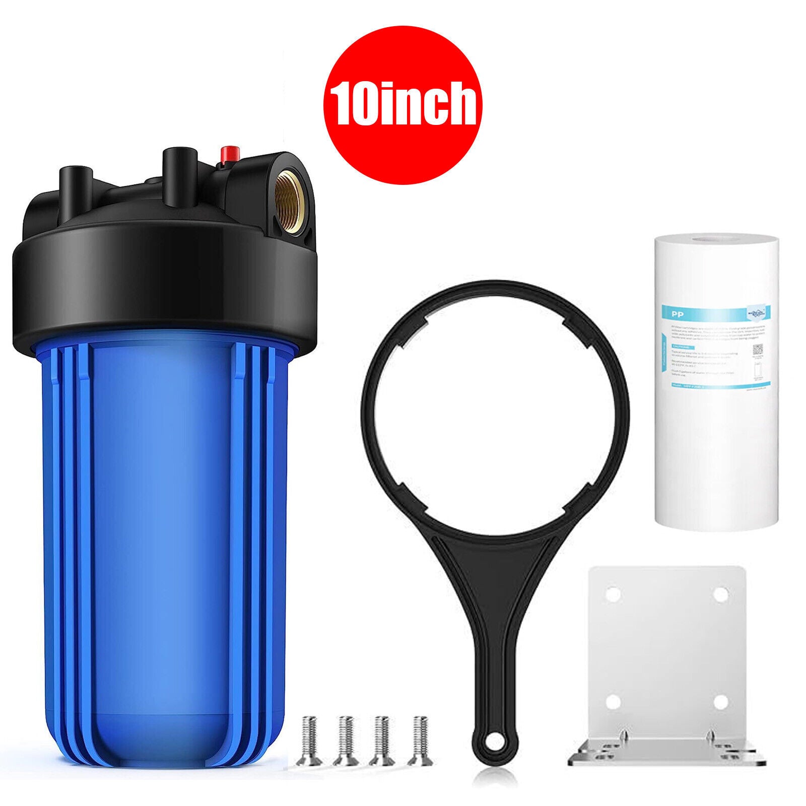  Pre-Filtration System 4.5" X 10"/20" Whole House Big Blue Water Filter Housing