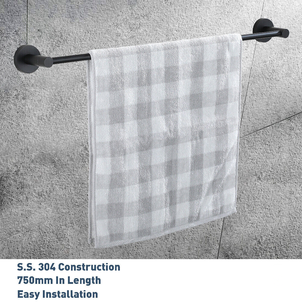 Toilet Roll Holder Towel Rail Racks Robe Hooks Bathroom Accessories Set