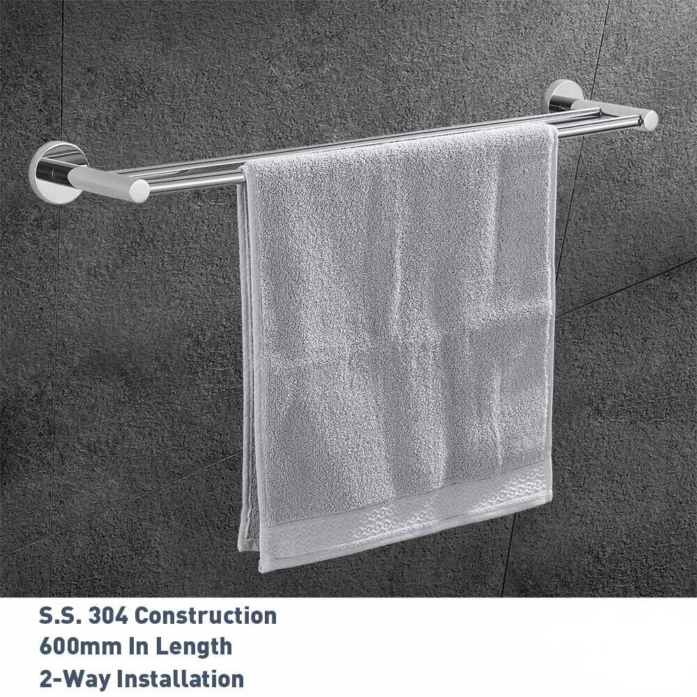 Toilet Roll Holder Towel Rail Racks Robe Hooks Bathroom Accessories Set