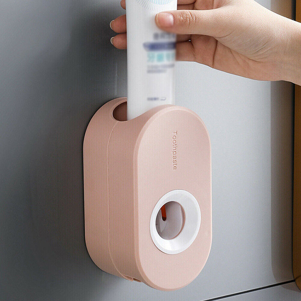 Automatic Toothpaste Dispenser Toothbrush Holder Bathroom Wall-Mounted Rack