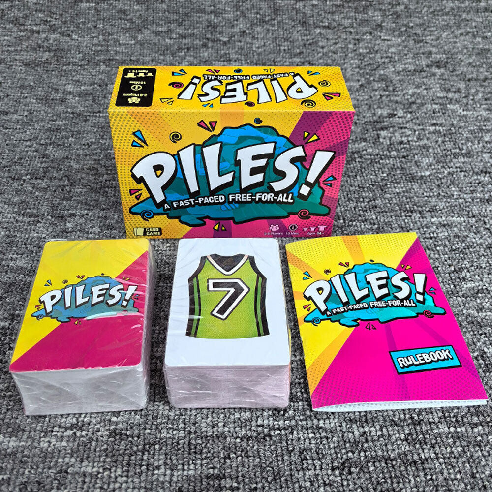 Family Kids Board Game Pilesa Fast-Paced Free-For-All Piles Card Games Age 8+