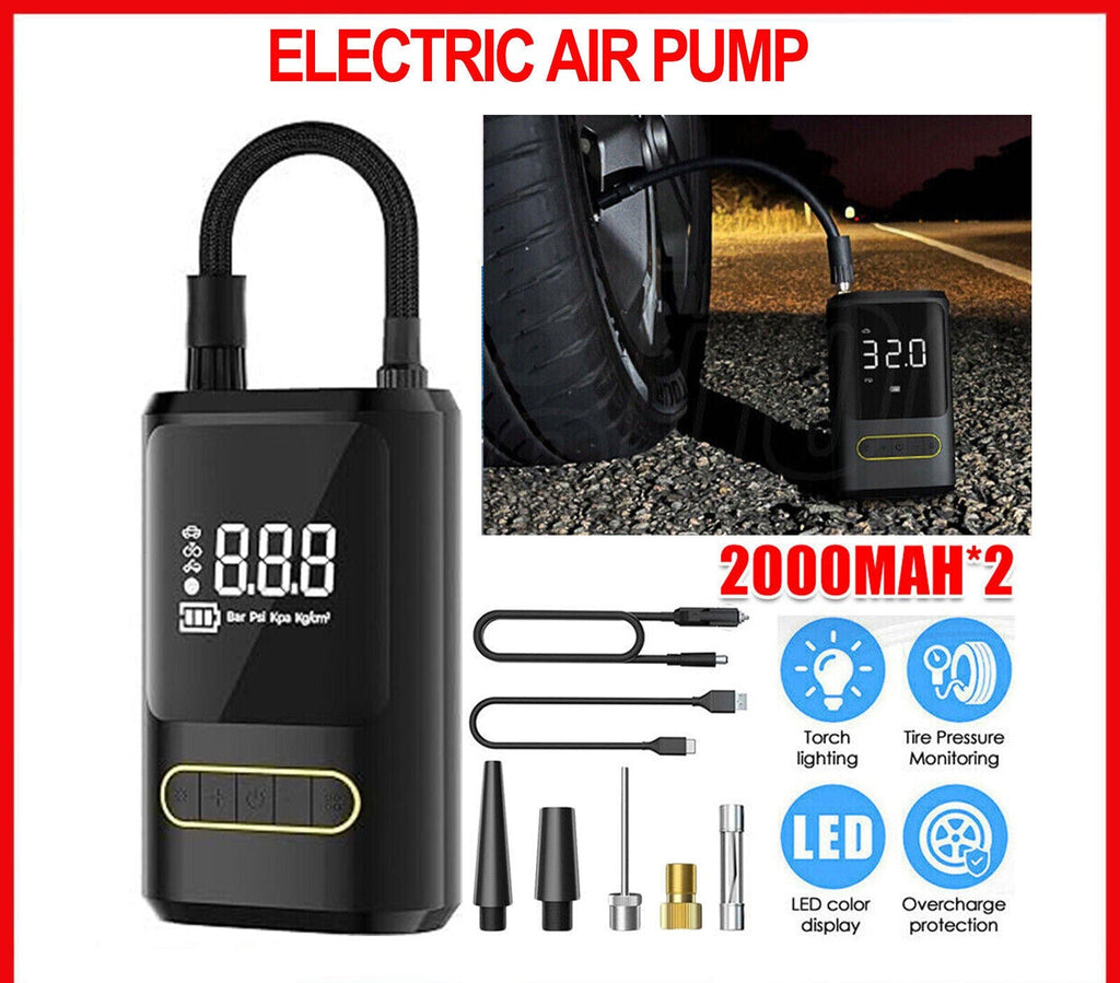 Cordless Car Air Pump Compressor Digital Tyre Inflator Electric Portable Pump