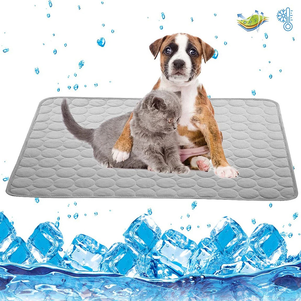Pet Cooling Mat for Dogs & Cats – Ice Silk Self-Cooling, Machine Washable, Sizes XS–XXL