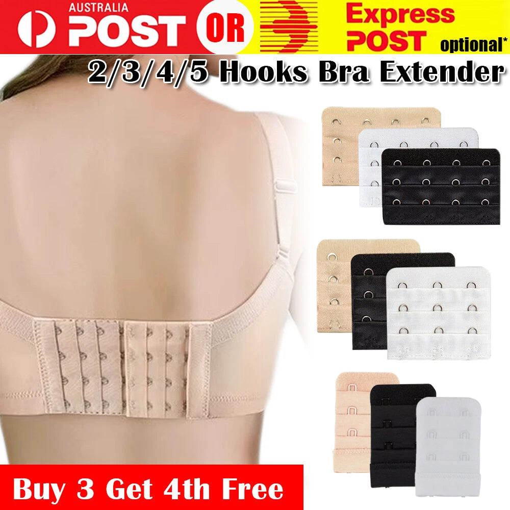 Clip On Bra Extender Extension 2 3 4 Hook Ladies Women Plus Size Maternity Strap