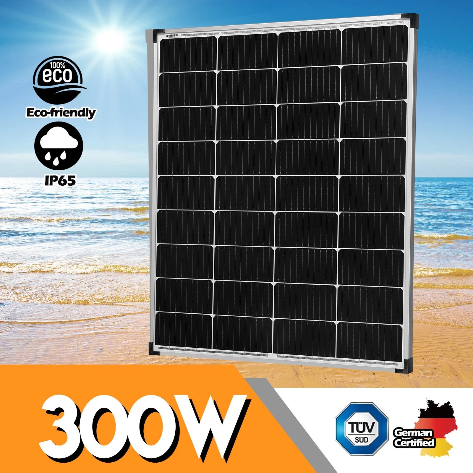 12V 300W Solar Panel 300 Watt Mono Caravan Camping Home Battery Charging Power