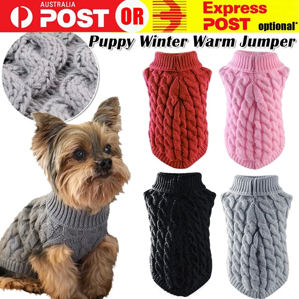 Puppy Dog Jumper Winter Warm Knitted Sweater Pet Clothes Small Dogs Coat Thermal