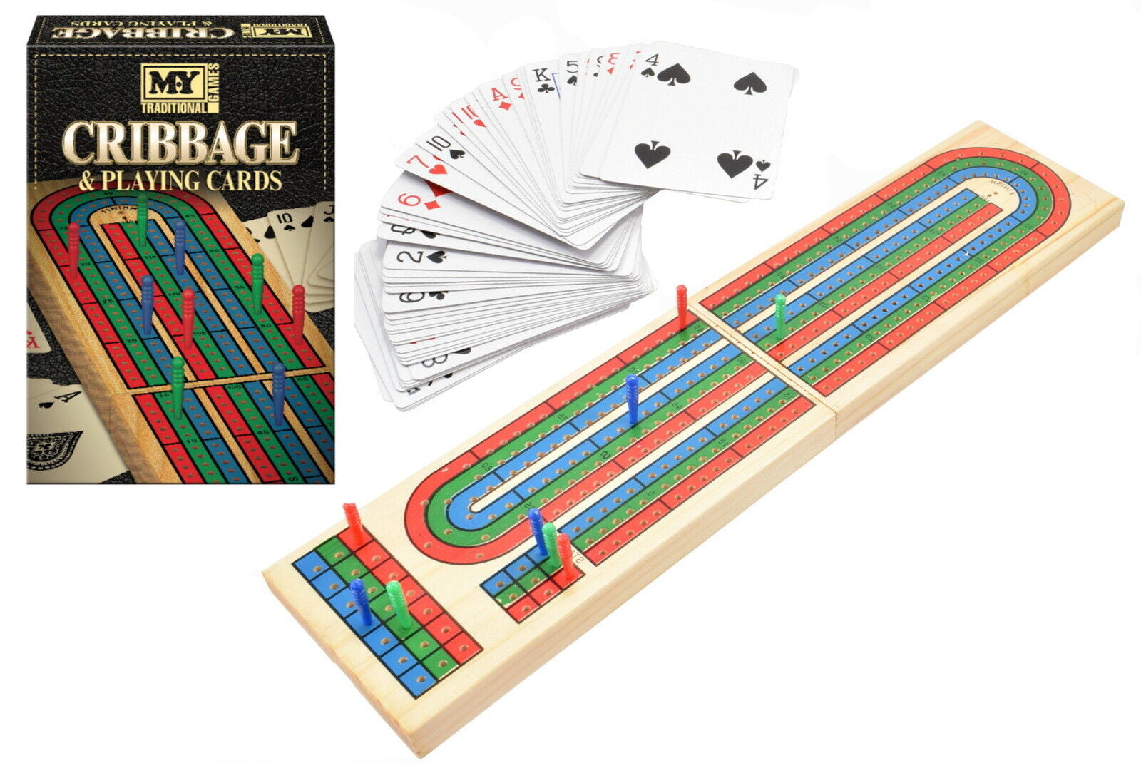 NEW Cribbage Board and Playing Cards | Card Wooden Board Games 