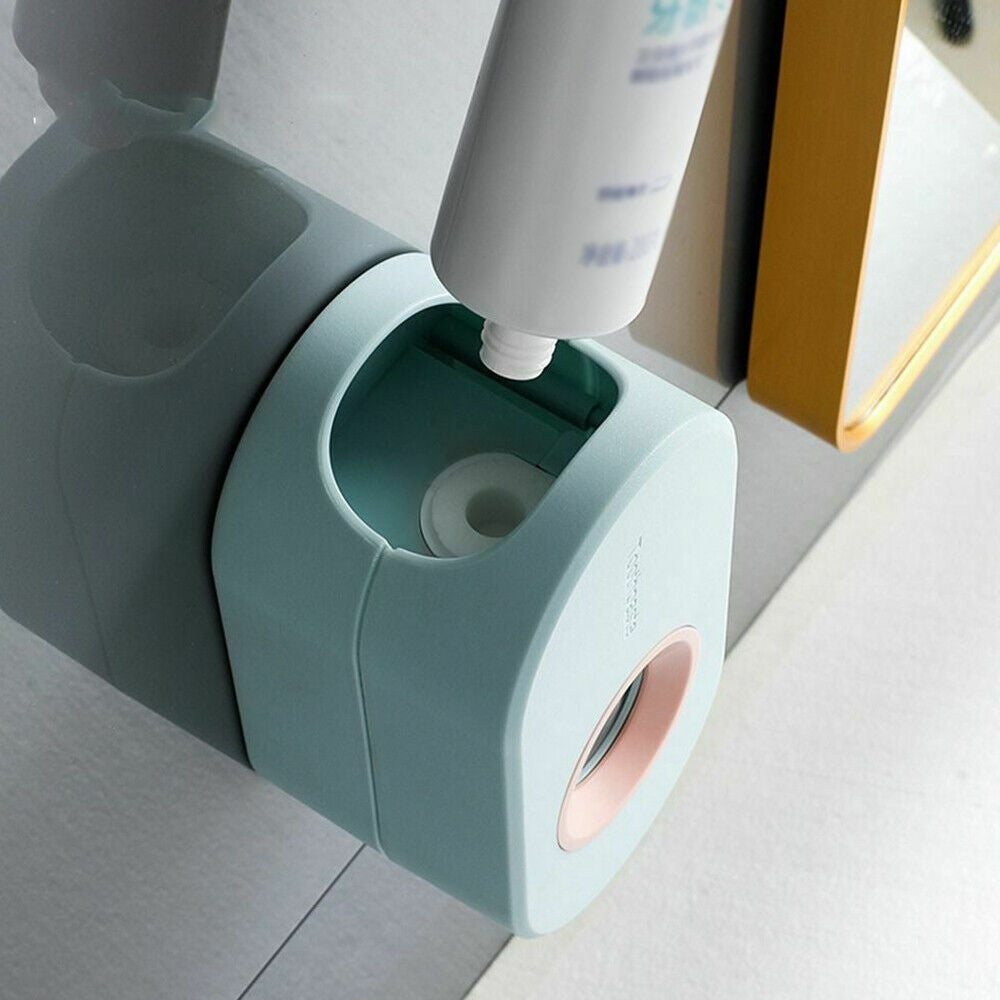Automatic Toothpaste Dispenser Toothbrush Holder Bathroom Wall-Mounted Rack