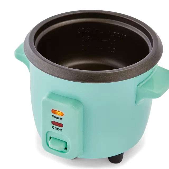 Mini Rice Cooker Small Non-stick Pot 1.5 Cup Non-Stick Cooker Electric Portable