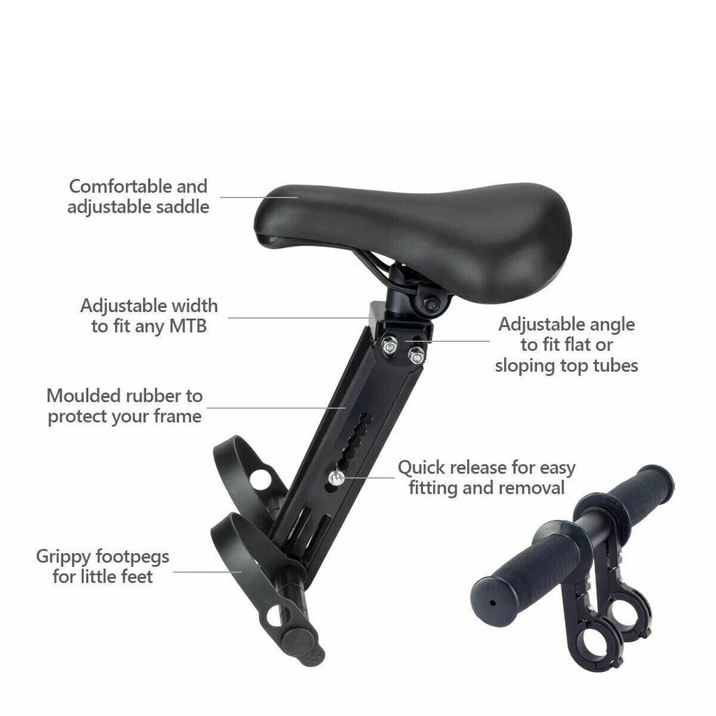 Front Mounted Child Bike Seat with Handrail Kids Seat Bicycle Detachable Armrest