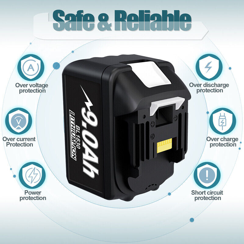 Compatible Battery 18 Volt 6.0Ah  for Makita LXT LITHIUM BL1830 BL1850 BL1860