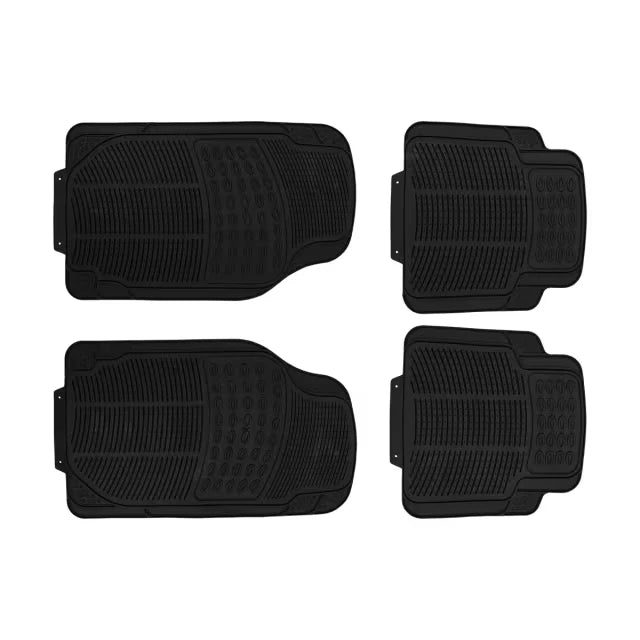 4 Pcs Car Floor Mats Universal Front Rear Rubber Black Fit Carpet Set Heavy Duty
