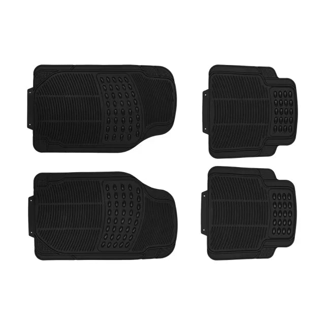4 Pcs Car Floor Mats Universal Front Rear Rubber Black Fit Carpet Set Heavy Duty