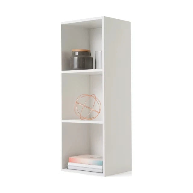 3 Tier Shelf Display Bookshelf Bookcase Storage White Rack Wooden Shelving