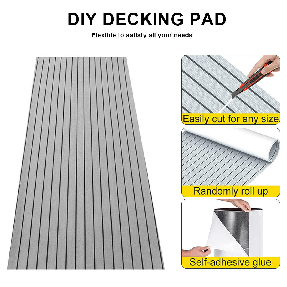 240X90Cm Light Grey EVA Foam Boat Flooring Mats Teak Decking Sheet Marine Carpet