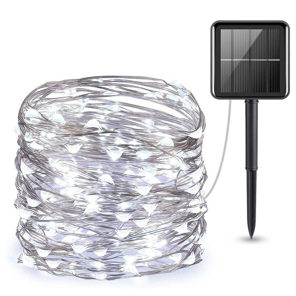 Solar String Fairy Lights Xmas Outdoor Garden Christmas Party Decor Waterproof