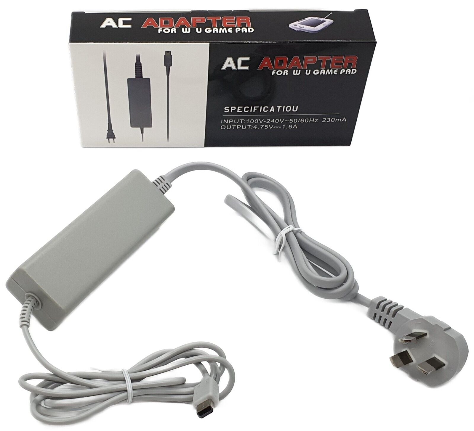AC Charger Power Supply Lead for Nintendo Wii U Gamepad - AU Plug