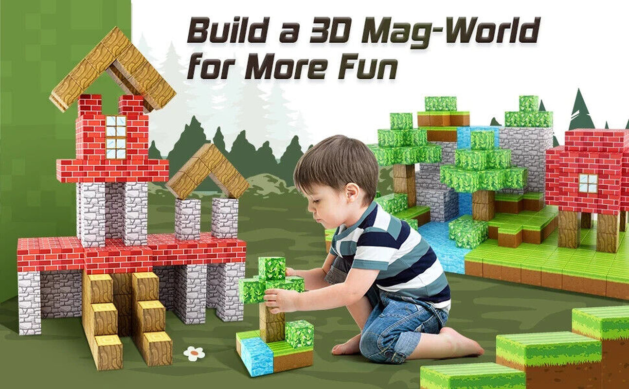 Minecraft Magnetic Building Blocks Set Square Magnet Action Figure Best Kids Toy Gift
