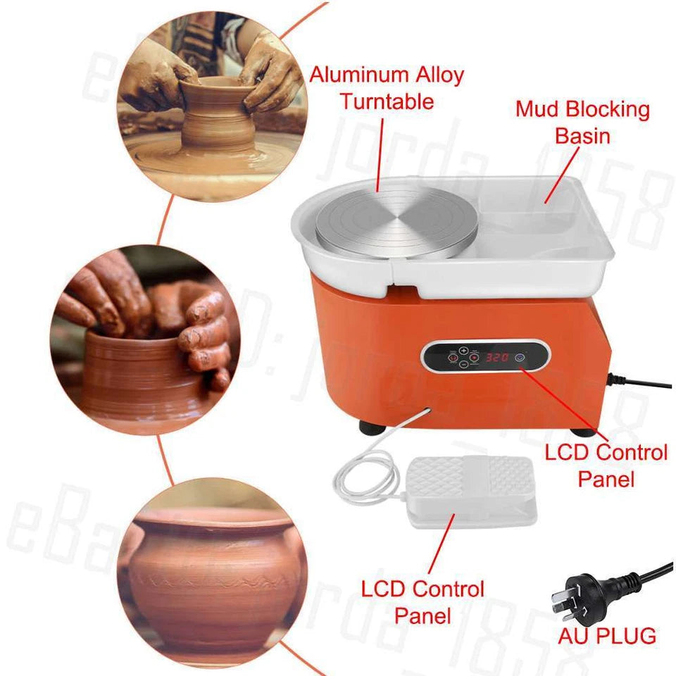 30W / 1200W Electric Pottery Wheel Machine Ceramic Work Ceramics Clay Foot Pedal