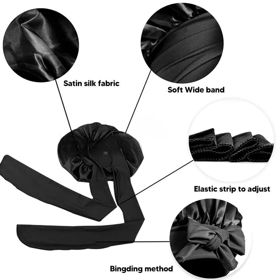 Sleeping Bonnet Hair Wrap Silk Satin Cap Women Elastic Soft Hat Headwear AU NEW