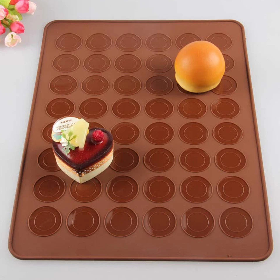 30/48 Cavities Macaron Macaroon Baking Mat Cake Silicone Tray Sheet 4 Nozzles