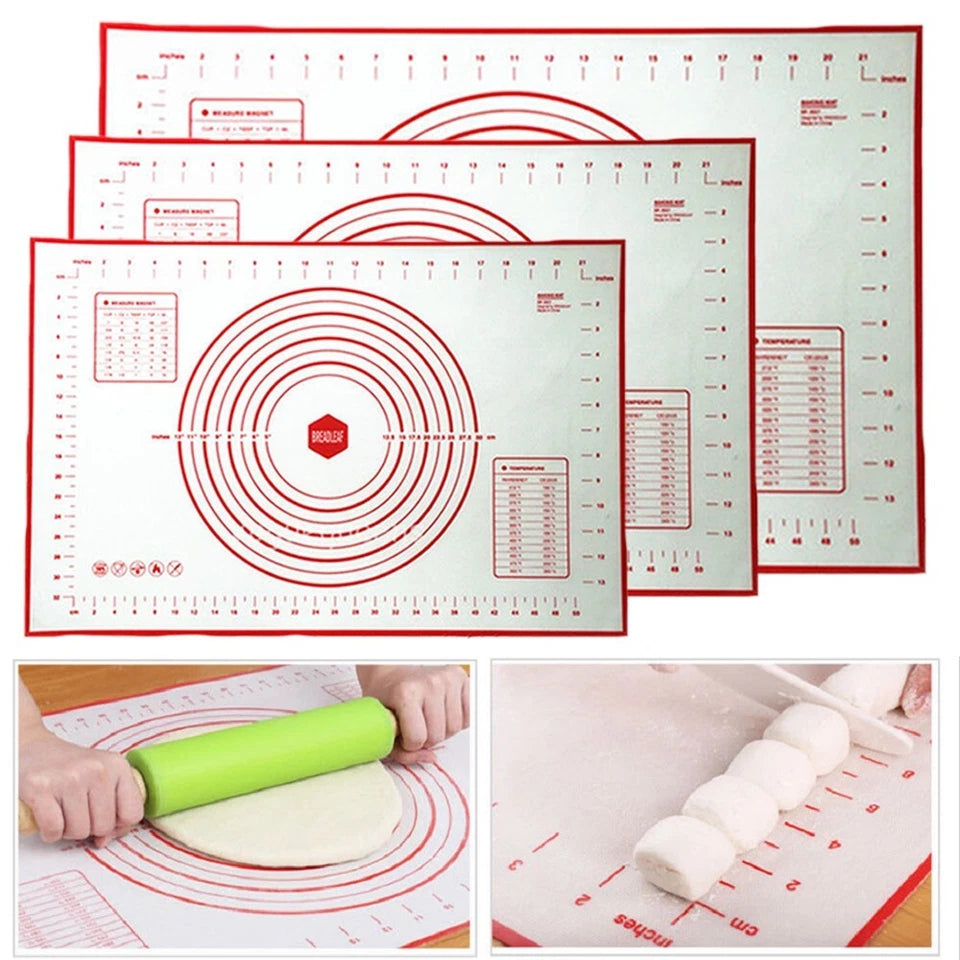 Non-Stick Silicone Baking Mat Rolling Cake Dough Scale Pastry Clay Fondant Sheet