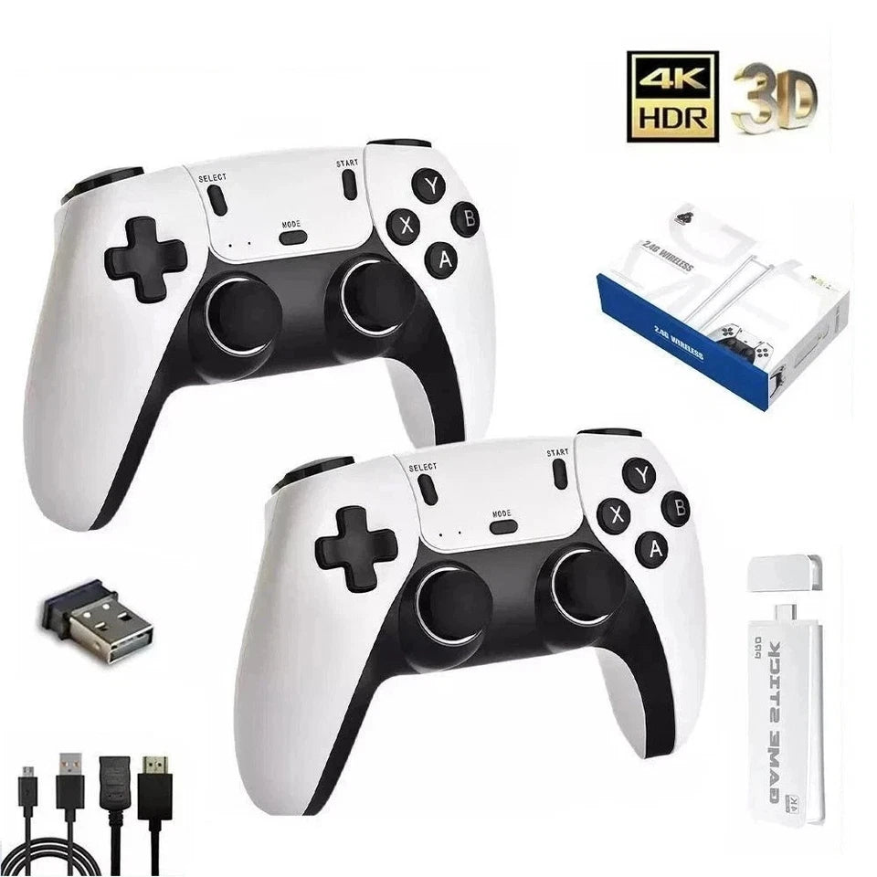 4K HDMI M15 Retro Game Stick Console 30,000+ Games Wireless TV Gaming System 2 Controllers