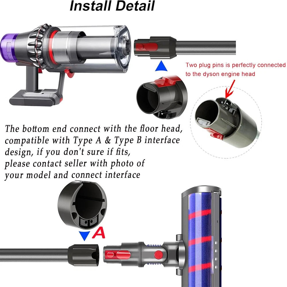 Replacement Wand Stick Extension Tube for Dyson V7 V8 V10 V11 V15 Vacuum Cleaner