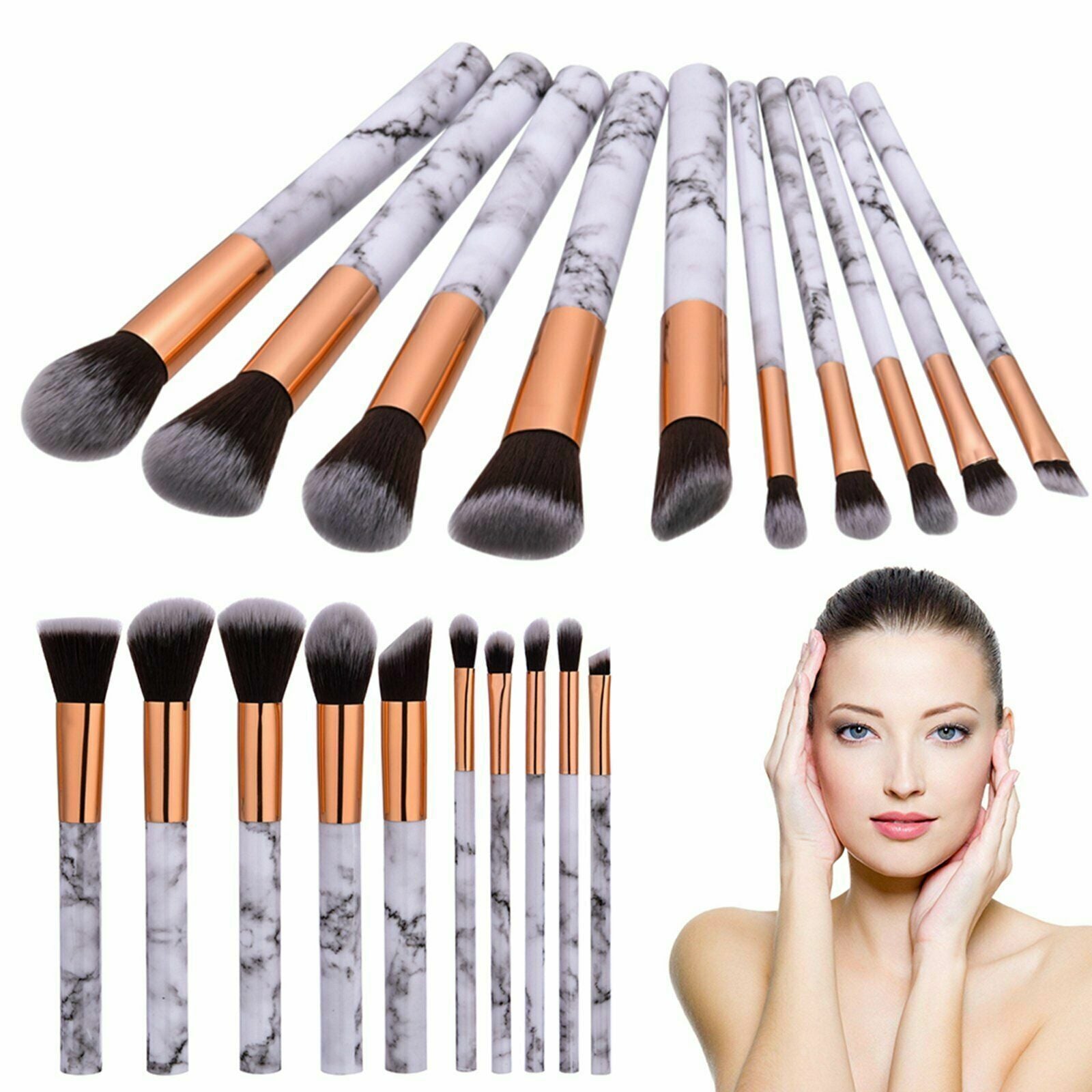 10Pcs Professional Makeup Brush Set Foundation Blusher Cosmetic Make-Up Brushes For Women