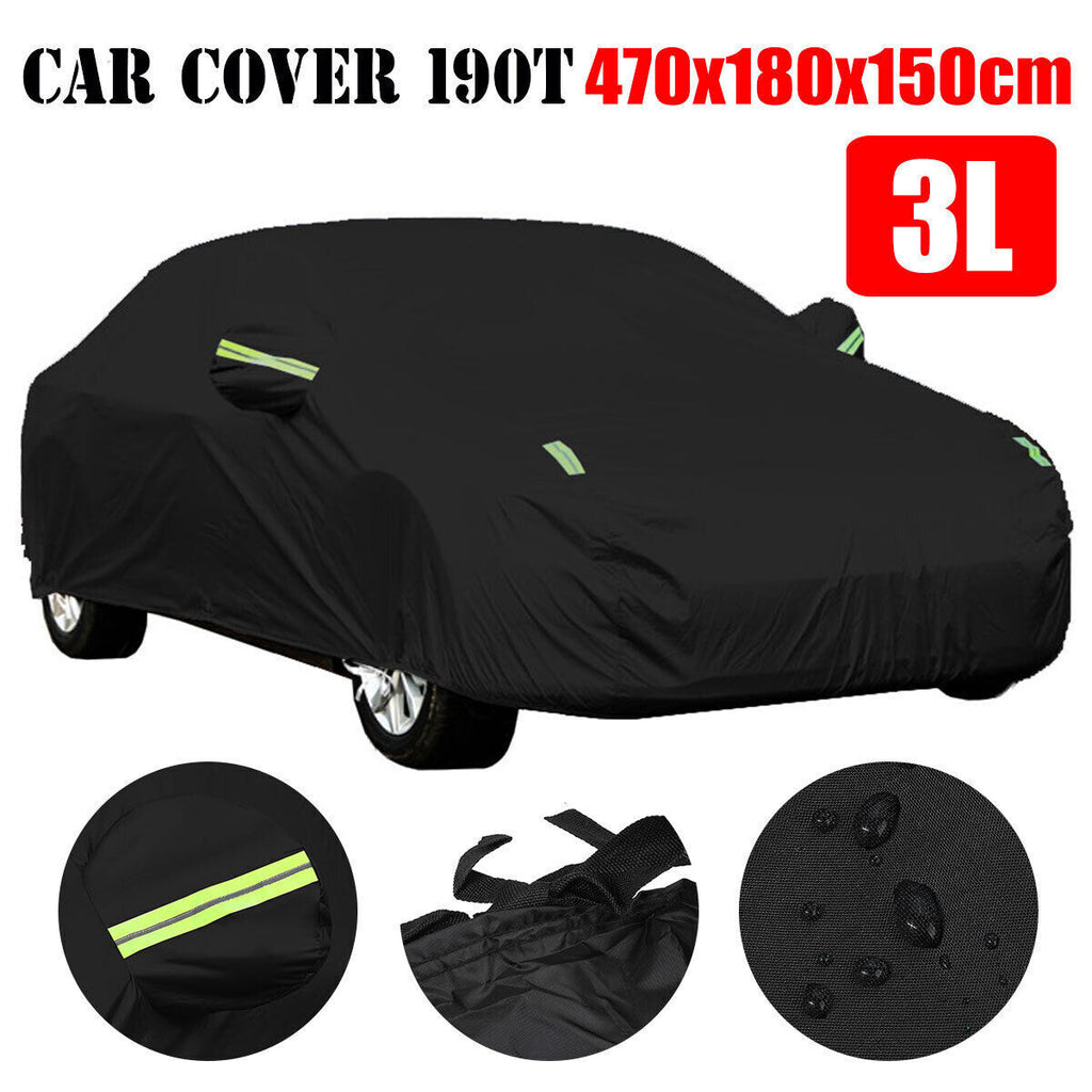 Universal Heavy Duty Full Car Cover UV Protection Outdoor Breathable 3L
