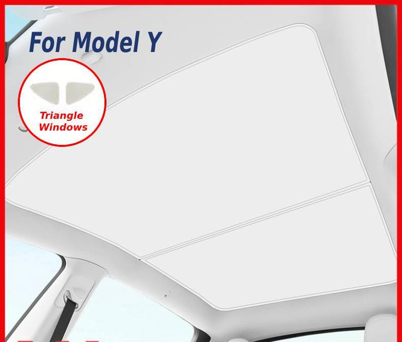 Tesla Model Y Sunshade Sun Roof Shade Sunroof UV Film Window Cover Ice Crystals