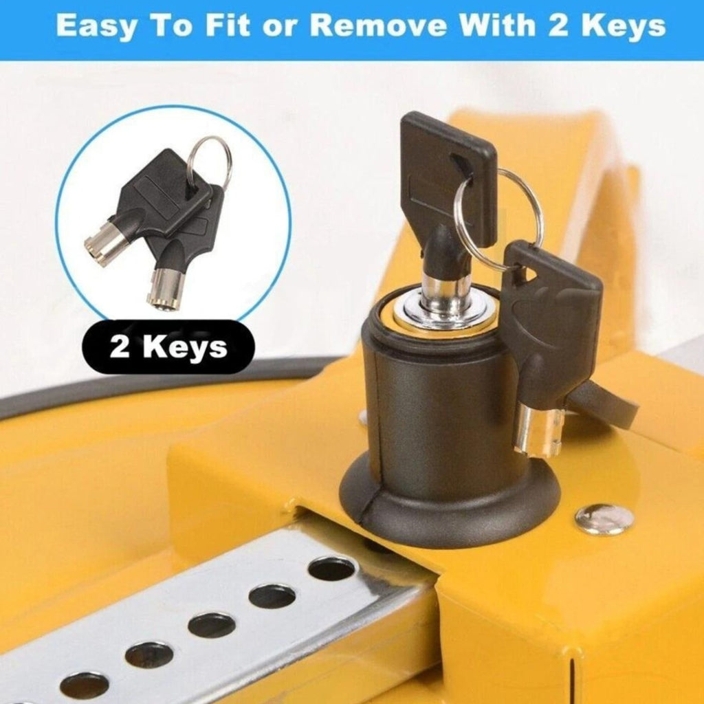 13''-15'' Wheel Defender Lock Heavy Duty Clamp Car Caravan Trailer Security Keys