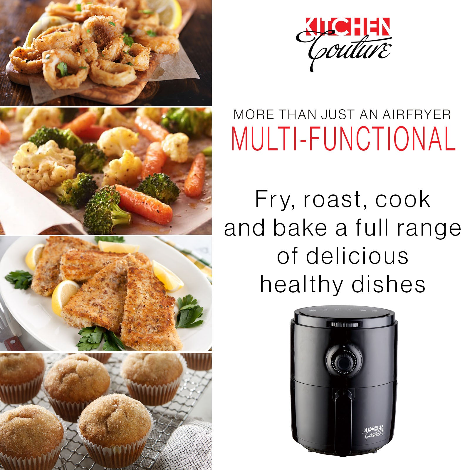 Kitchen Couture 3.4L Air Fryer Colour: Black-1951134803457871874