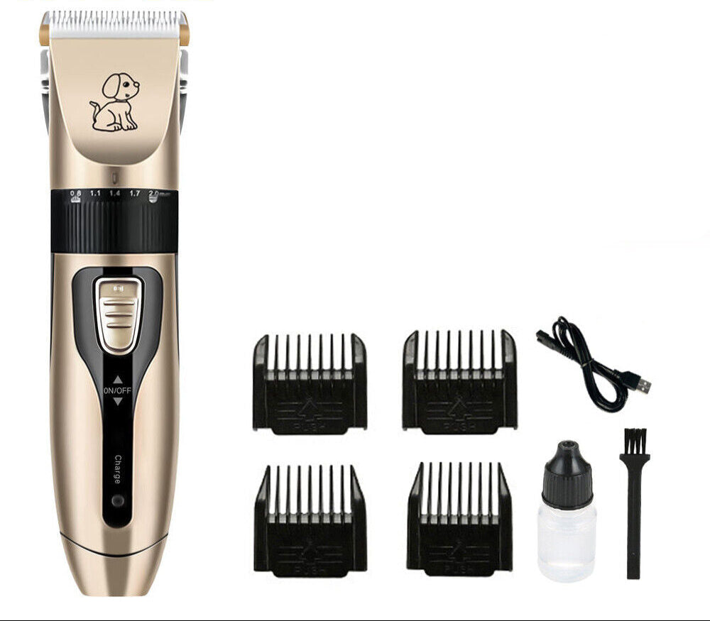 Electric Grooming Trimmer Pet Kit Clipper Cat Dog Hair Salon Shaver Cordless 