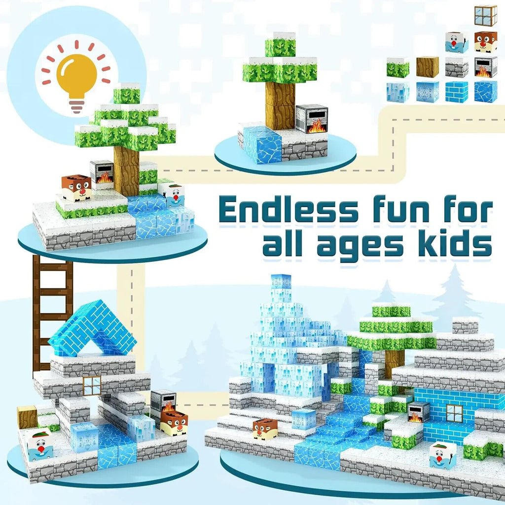Minecraft Magnetic Building Blocks Set Square Magnet Action Figure Best Kids Toy Gift