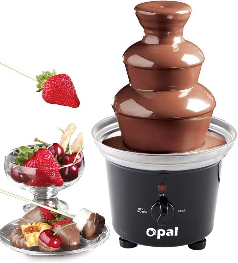 New Large 3-Tier Stainless Steel Chocolate Fondue Fountain with 500Ml Capacity